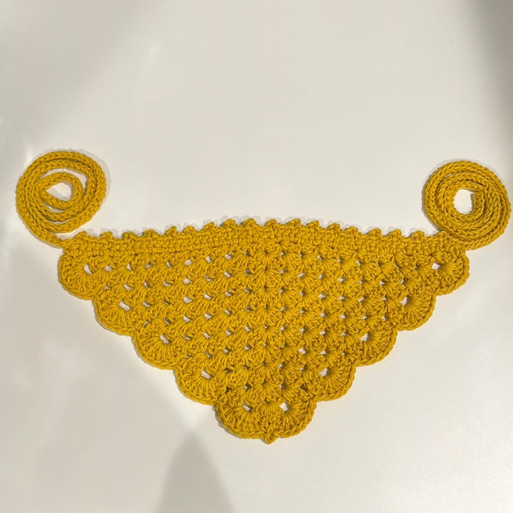 Handmade Yellow Crochet Bandana
